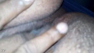 sucking and fingering ebony wife's pussy at rest stop