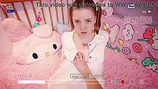 taboo diary unfolds as petite blonde seduces in pigtails. her dress hides naughty secrets in bedroom play.