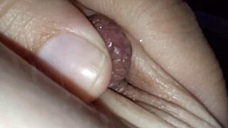 Enjoying latte from brunette's balloon-like natural tits