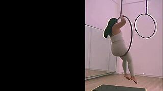 Pinay Pole Dancing With Heels And Doing Aerial Hoops