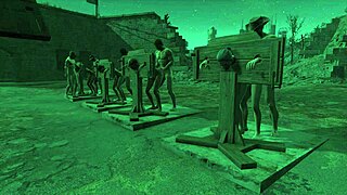 Fallout 4 scene with intense pillory fucking action.