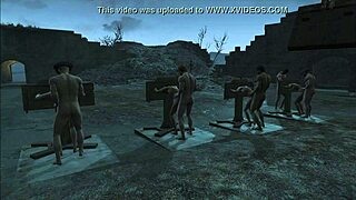 Fallout 4 scene with intense pillory fucking action.