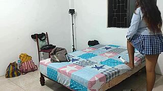 Man, this 18-year-old student whore is insanely hot in uniform!