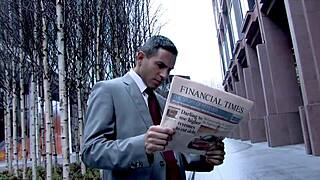 glamorous european babe with a huge ass teases and gets her pussy fucked quick in a facial blowjob session.