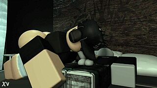 roblox girl sneaks into bedroom for late-night blowjob on sleeping boyfriend's cock. she couldn't resist the fun!