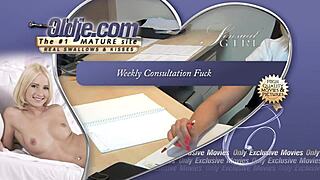 i can't believe how this young blonde doctoresse in glasses fucked my old patient so hard