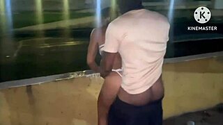 Amateur wife gets wild with a Brazilian stud on the street.