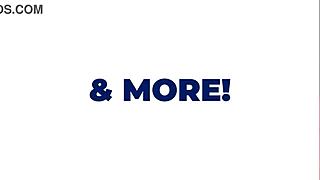 hot british teen redhead gives handjob in exhibitionist foreplay.