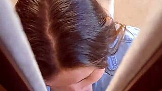 i hid in the wardrobe but got a blowjob from young couple in roleplay