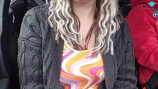 dirty husband gets blowjob in car