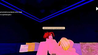 Stepmom Sucks Stepson’s Cock While Father Works on Roblox