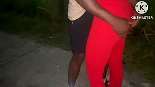 Amateur wife gets wild with a Brazilian stud on the street.