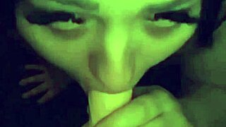 Whore Sucks Monster Dildo