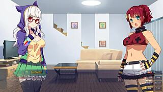 sakura gamer explores clover ending in lesbian adventure