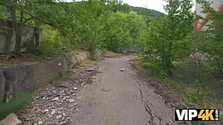 Russian girlfriend taken hard in anal pov, her tight body trembling.