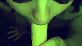 Whore Sucks Monster Dildo