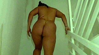 Milf Walks Stairs And Squirts Anal