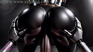 uhh, this black sex robot lets ya cum in her ass close-up pov