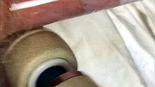 Vibrator Teases Soft Cock to Cum