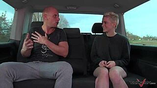 AMATEUR WITH TATTOOED WET PUSSY RIDES FOR RIDE HOME, GETS CUMSHOT IN MOUTH