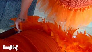 bad ass kingsday slut bent over in cosplay costume for interracial big cock cum princess tits.