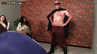 Office Brits sucking a superhero’s dick in kinky group action
