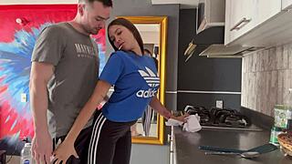 Will the Slutty Latina Maid Seduce Her Muscular Boss with Her Curvy Ass to Keep Her Job?