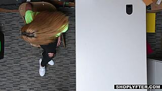 horny thick blonde teen 18+ shoplifter alexa raye seduces security officer
