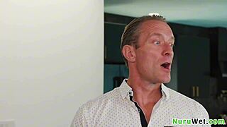 Clarke Kent And River Lynn Rub Tits And Body On Client During Slippery Nuru Massage!