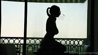 Bigtittygothegg Silhouette Dildo Riding