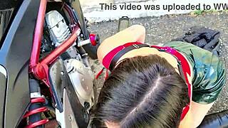 The Biker Brunette Gets Her Wet Pussy Licked by Lesbian Teen