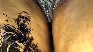 Thigh fuck with a good handjob and fingering fucking her laps