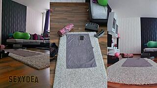 Join me for naughty naked workout! Triple cam with bent over ass.