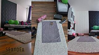 Join me for naughty naked workout! Triple cam with bent over ass.