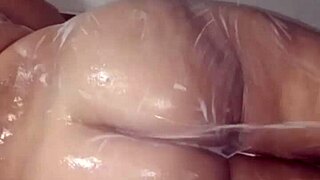 Neighbor's fat cock fucks my mouth in the shower!