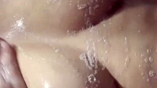 Neighbor's fat cock fucks my mouth in the shower!