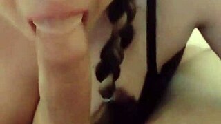 Oops, my voice is too loud as she blows me away again with deepthroat gagging on her knees?