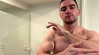 How do I prepare for porn? Fingering myself backstage with muscular body