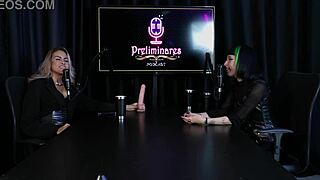 gothic carol demonstrates blowjob and gets tits sucked in sheer red lingerie