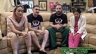 backstage dental checkup with daddy in latex