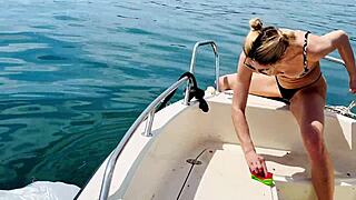 boat wash in sexy thong swimsuit - summer vibes rock!