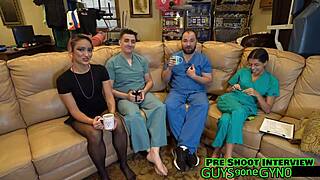 backstage dental checkup with daddy in latex