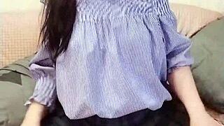 Horny teen Lammy Pixel uses dildo and vibrator on her wet pussy intensely.