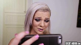 Teen with big tits enjoys sucking cock