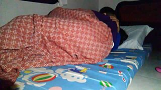 i shared the bed with my horny stepmom and got an unexpected creampie