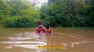 River city romantic encounter with curvy partner