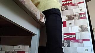 stepsister masturbates solo with intense multiple orgasms in jeans