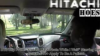 Nonnude Bts From Rina Arems Masturbates With Hitachi Magic Wand In The Car