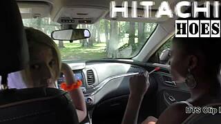 Nonnude Bts From Rina Arems Masturbates With Hitachi Magic Wand In The Car
