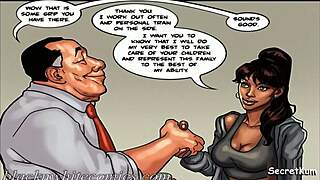 mayor cheats, fucks sexy ebony maid in kitchen